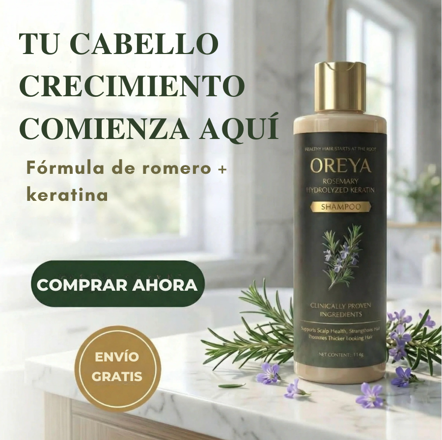 Oreya™ Growth Support Shampoo El secreto para un cabello más largo, fuerte y saludable.